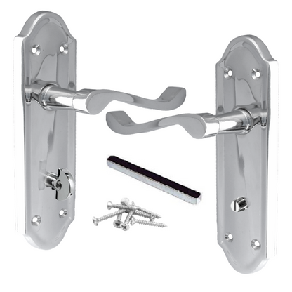 Poignée de porte de salle de bain Ashford avec levier à défilement - Chrome