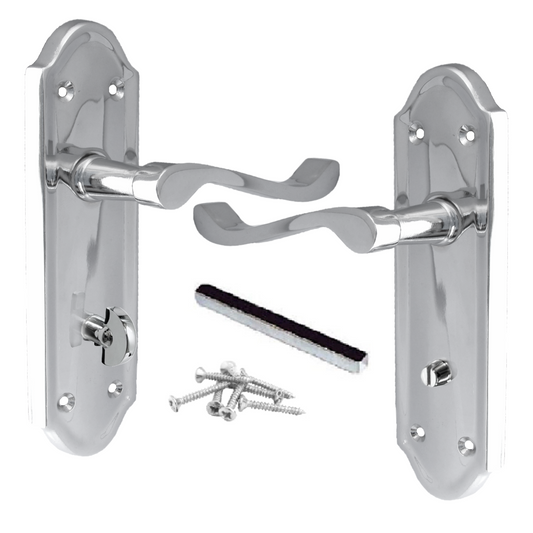 Poignée de porte de salle de bain Ashford avec levier à défilement - Chrome