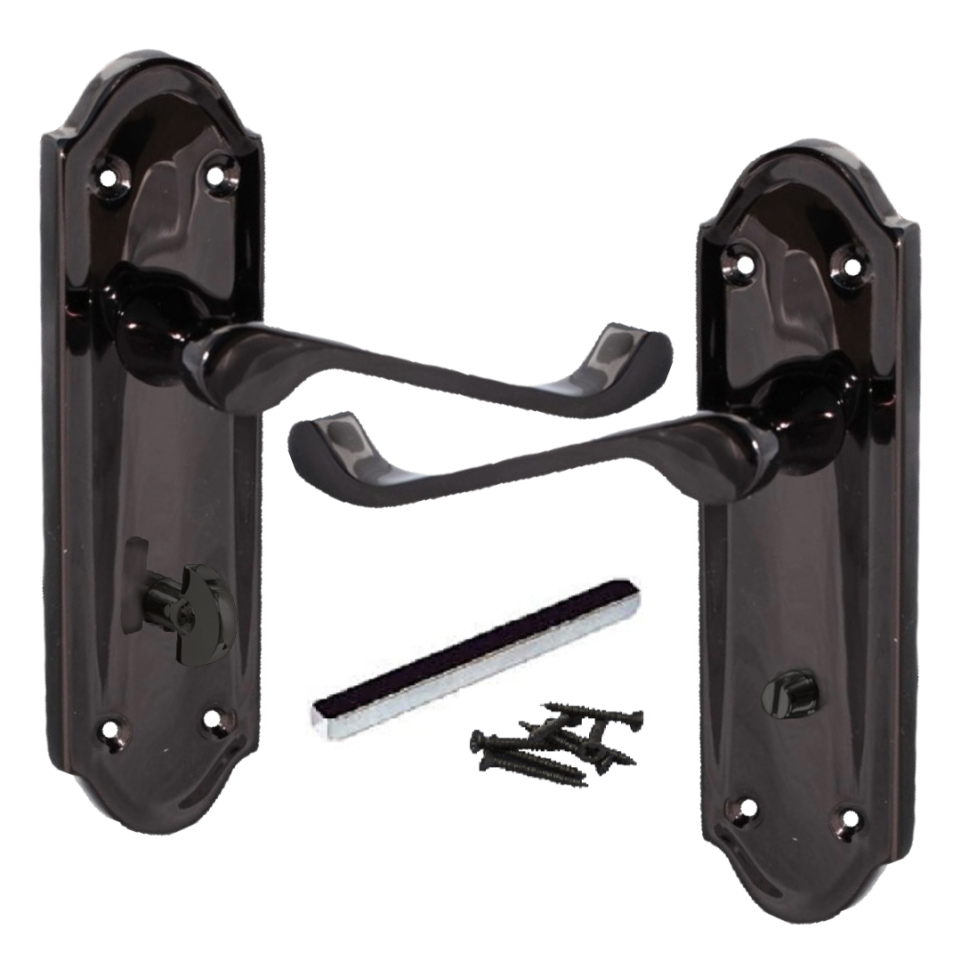 Poignées de porte Ashford pour salle de bain, lot de 1, 4 ou 6 paires, nickel noir