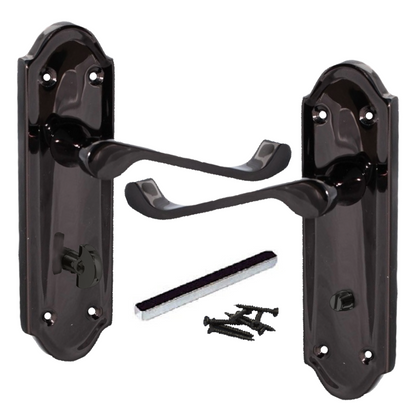 Poignées de porte Ashford pour salle de bain, lot de 1, 4 ou 6 paires, nickel noir