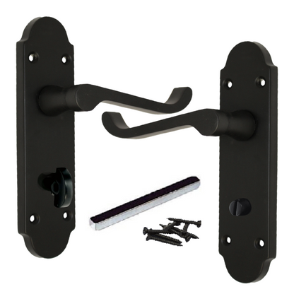 Poignée de porte Epsom pour salle de bain, levier à défilement, noir mat