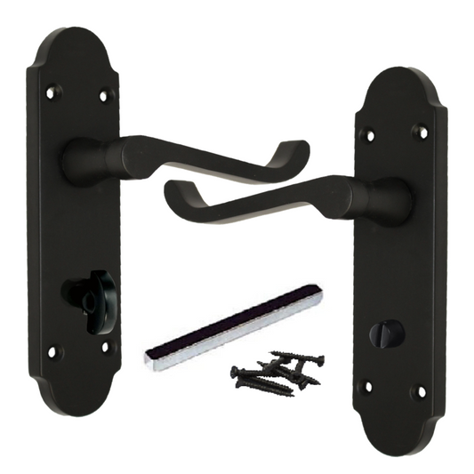 Poignée de porte Epsom pour salle de bain, levier à défilement, noir mat