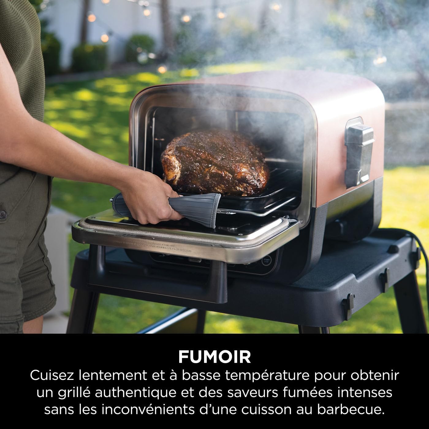 Ninja Woodfire four pizza extérieur électrique 8-en-1, fumoir, grille, orange