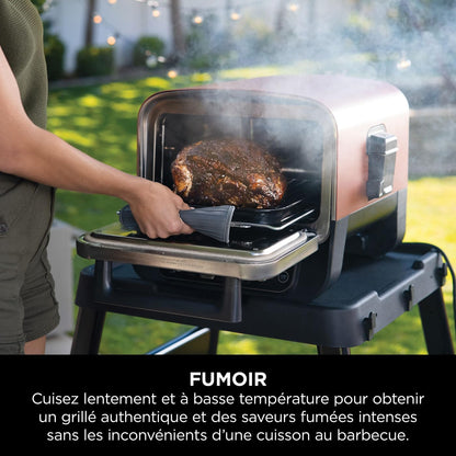 Ninja Woodfire four pizza extérieur électrique 8-en-1, fumoir, grille, orange