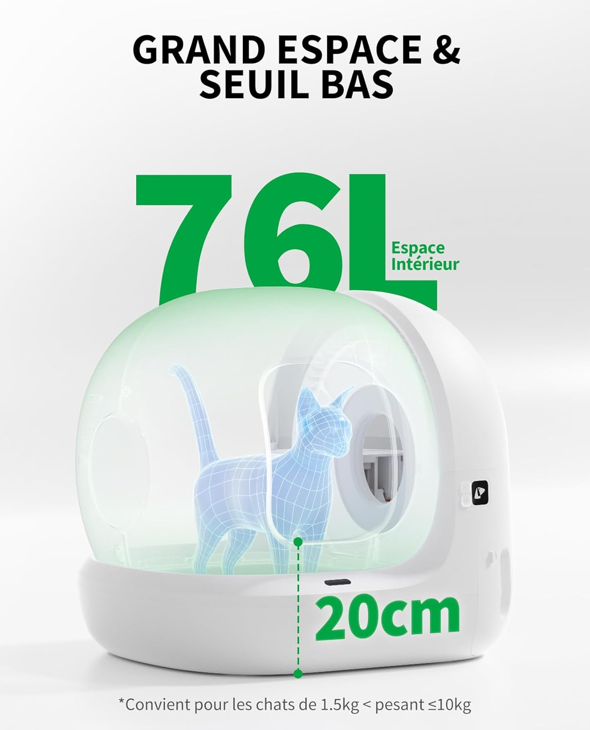 PETKIT Pura Max 2 litière chat automatique 76L, anti-fuites, xSecure, contrôle APP