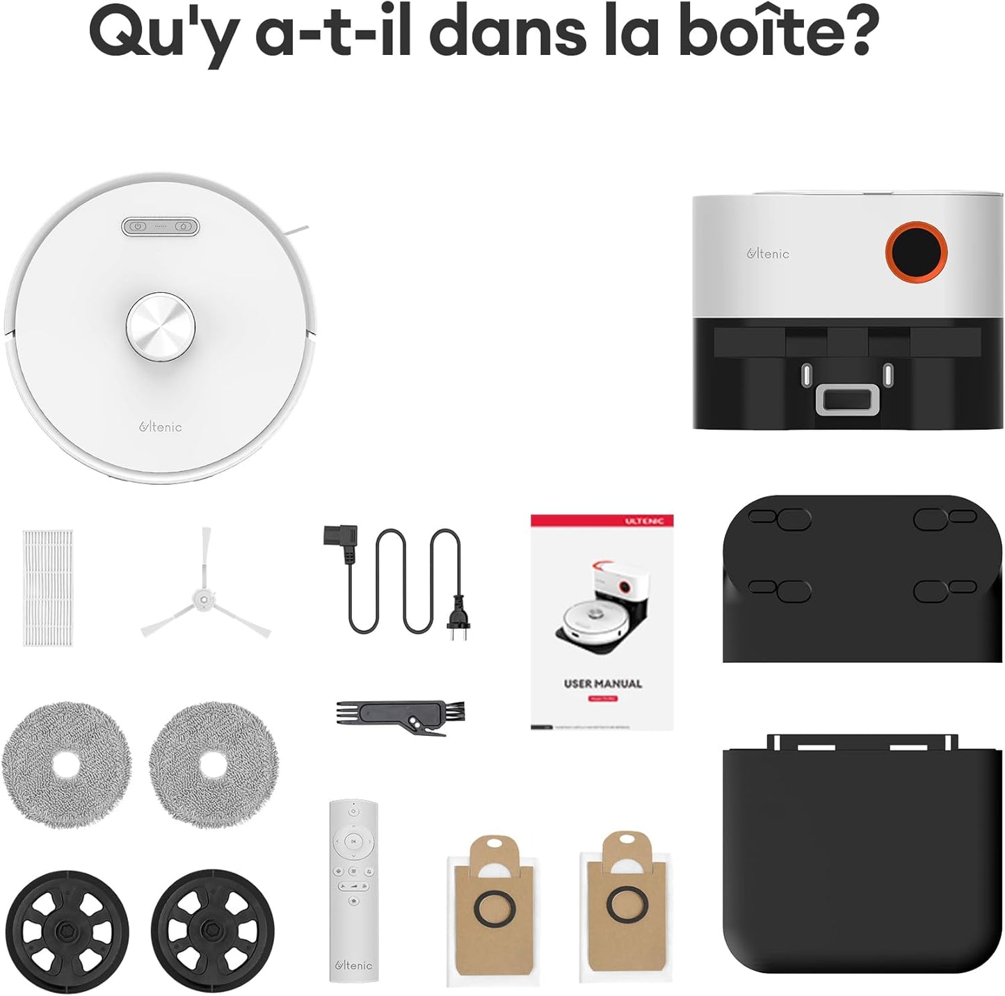 Ultenic T10 Pro robot aspirateur laveur, 4000Pa, lidar, auto-vidage, Alexa