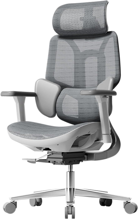 Hbada E3 Air fauteuil bureau ergonomique, 3 zones, accoudoirs/appui 3D, gris