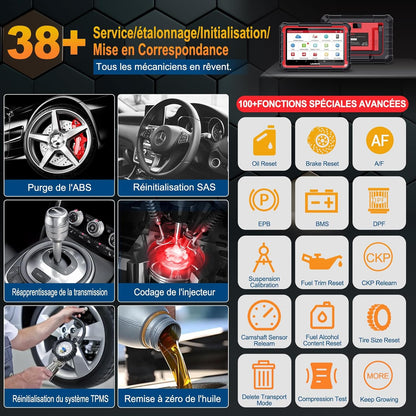 LAUNCH X431 Pro Elite valise OBD2, bi-directionnel, 38+ resets, ECU en ligne