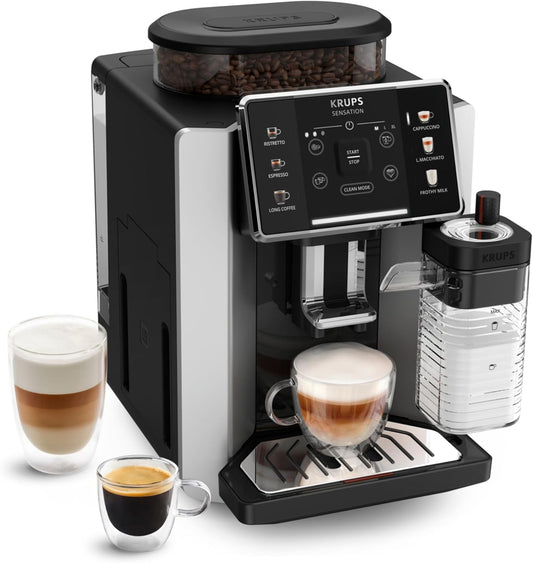 Krups Sensation Lait expresso grains, 6 boissons, carafe lait, EA912E10