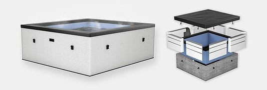 NETSPA Spa Celestia carré semi-rigide 6 places, mousse, 1100L, Ø180xH70cm