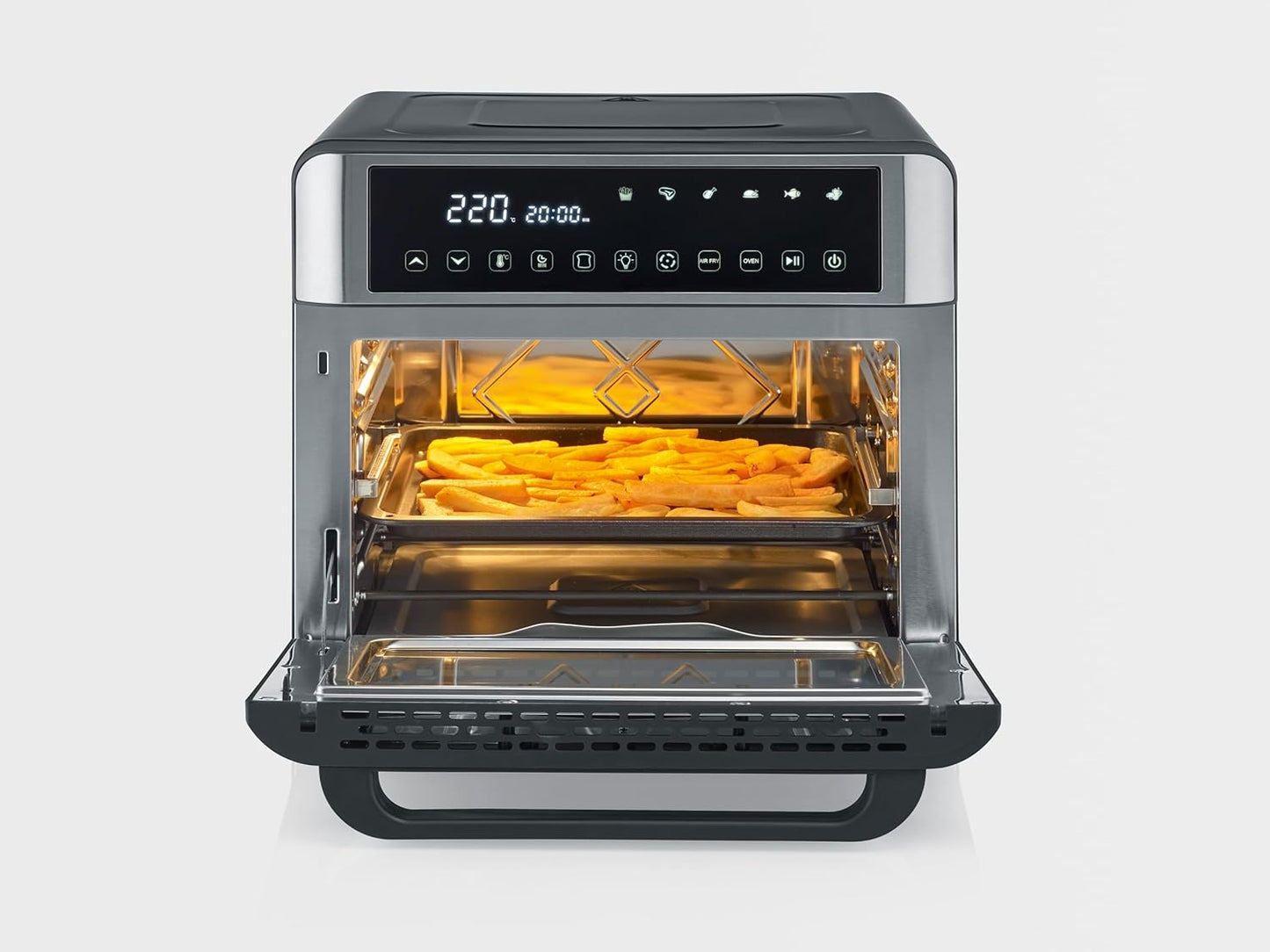 SEVERIN Mini-Four Air Chaud 12-en-1 25L Noir/Inox 2200W Écran Tactile TO9579