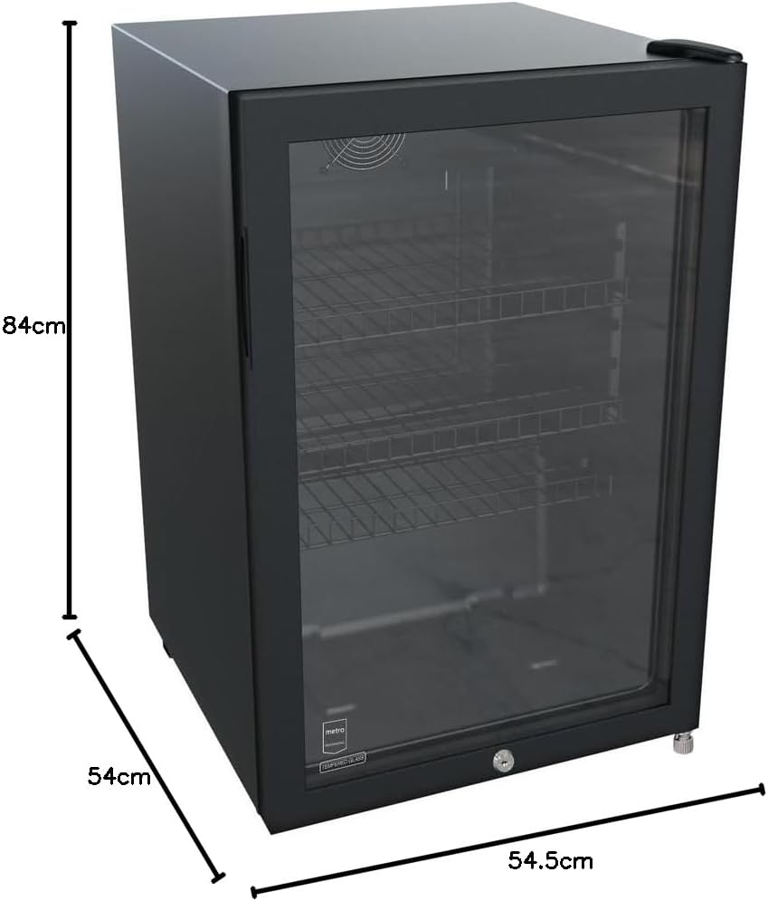 METRO réfrigérateur boissons GSC2125B 118L, métal/verre, avec serrure, noir