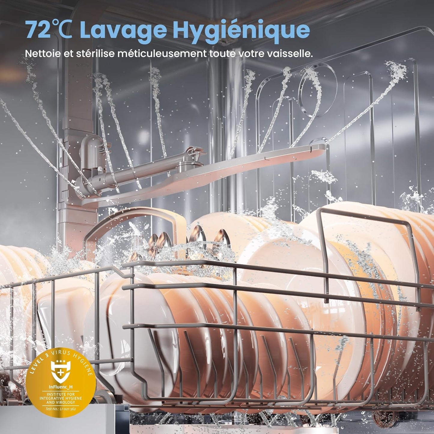COMFEE' Lave-vaisselle 60cm 12 couverts, demi-charge, départ différé, inox