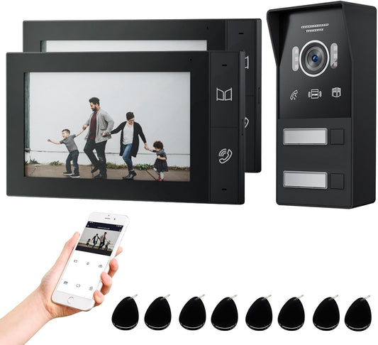 JeaTone visiophone WiFi 1080P, 2 moniteurs 7", détection mouvement, vision nocturne