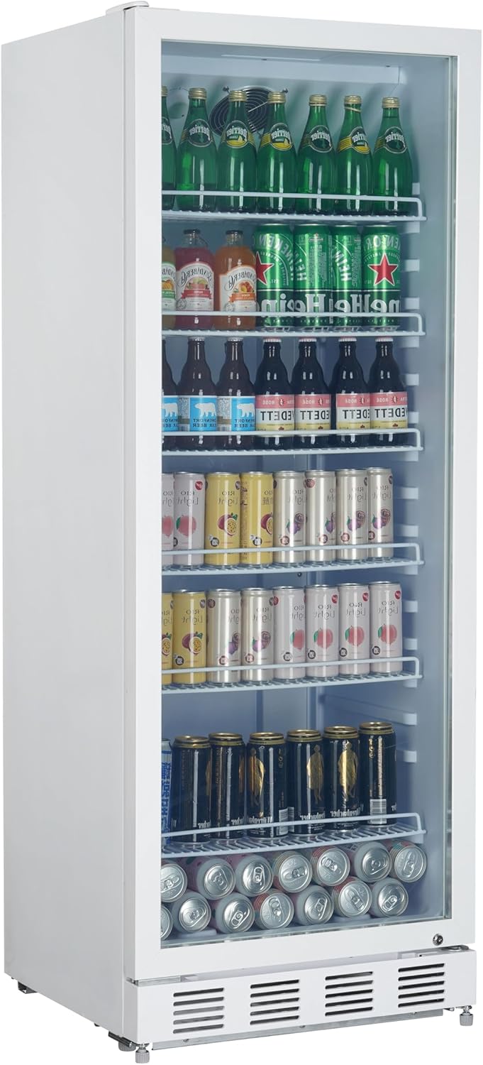 METRO Professional vitrine réfrigérée boissons 280L, serrure, blanche, 210W