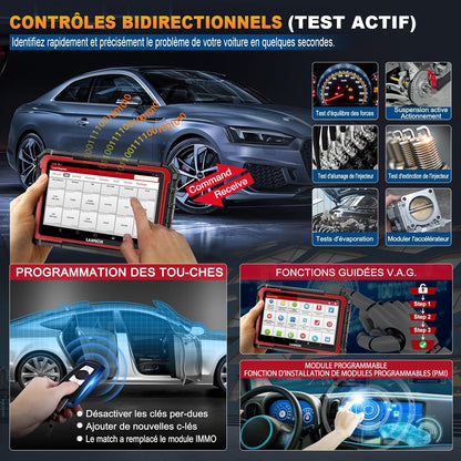 LAUNCH X431 Pro Elite valise OBD2, bi-directionnel, 38+ resets, ECU en ligne