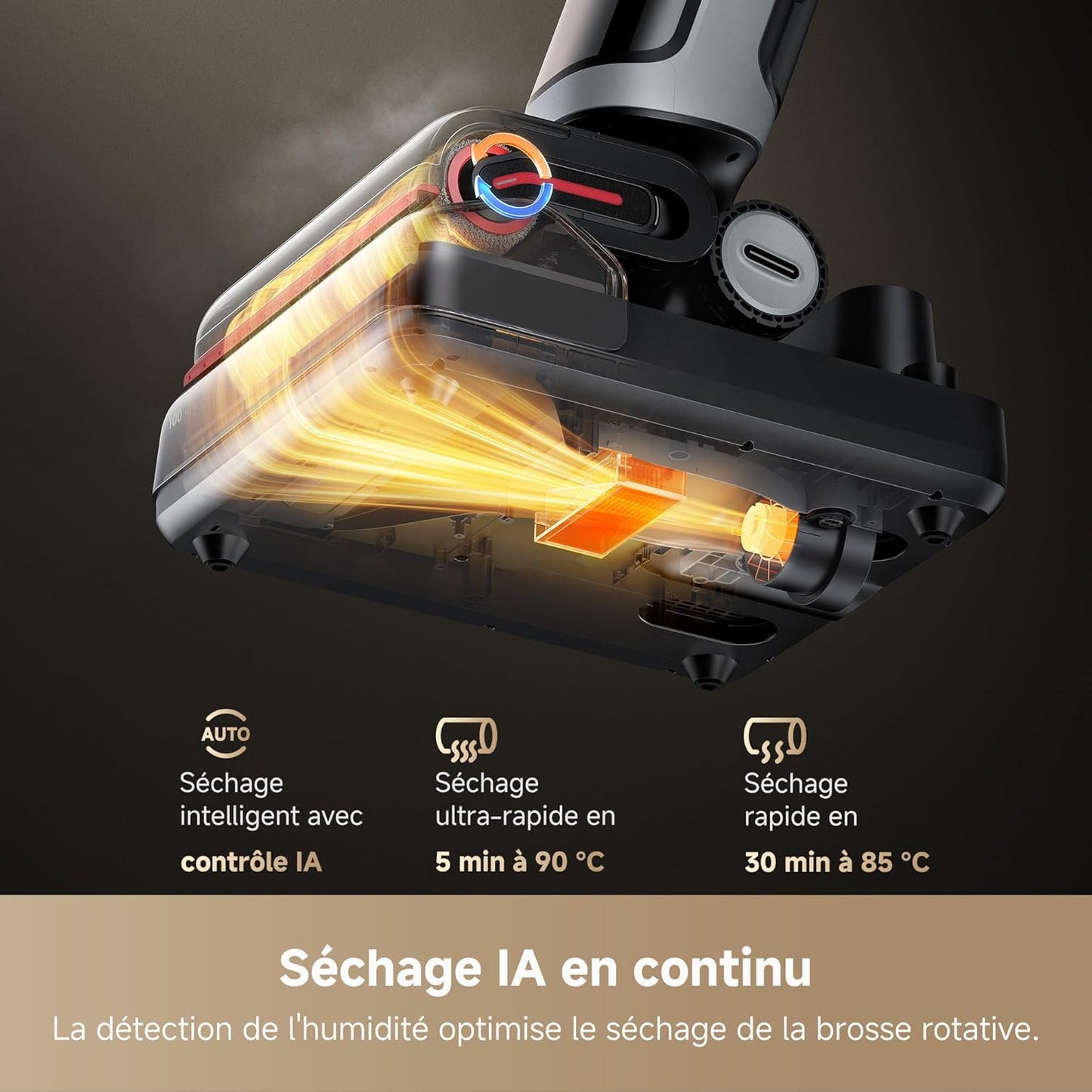 Dreame H15 Pro Heat aspirateur laveur, 85°C sol, IA bras, 22kPa, app, brosse 100°C