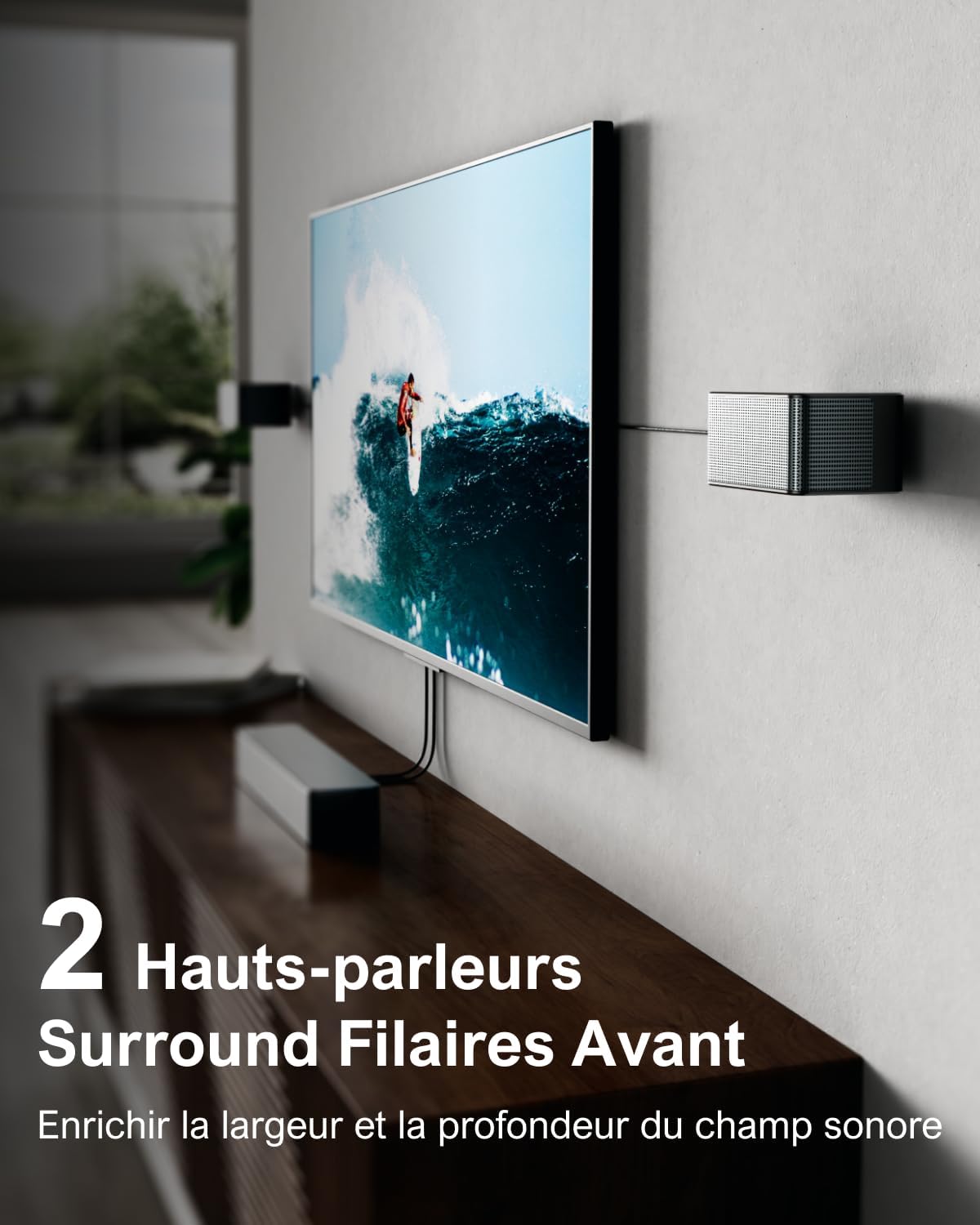 ULTIMEA barre de son TV 7.1 Dolby Atmos 460W, caisson sans fil, app, Poseidon D80