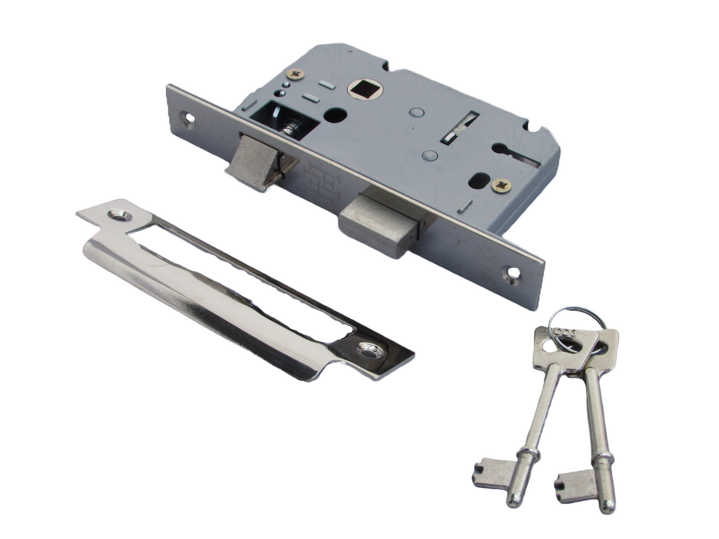 Pack de poignées de porte à levier droit à onglet Duo - Charnières chromées satinées 180 mm x 40 mm
