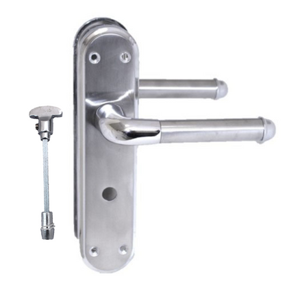 Poignée de porte de salle de bain Marina à deux tons - Chrome et satiné 