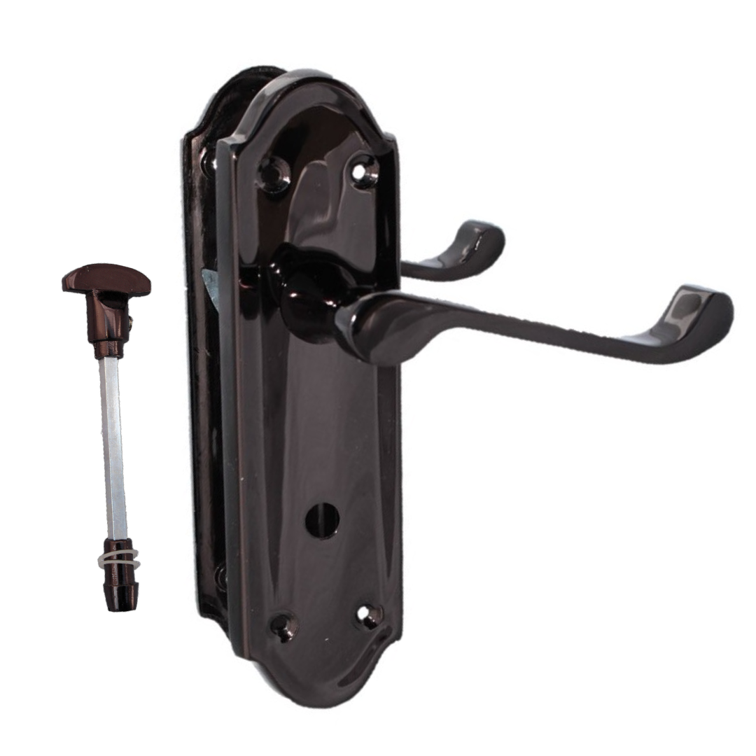 Poignées de porte Ashford pour salle de bain, lot de 1, 4 ou 6 paires, nickel noir