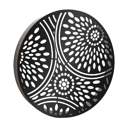 Panneau solaire mural marocain rond en métal à LED pour décoration de jardin