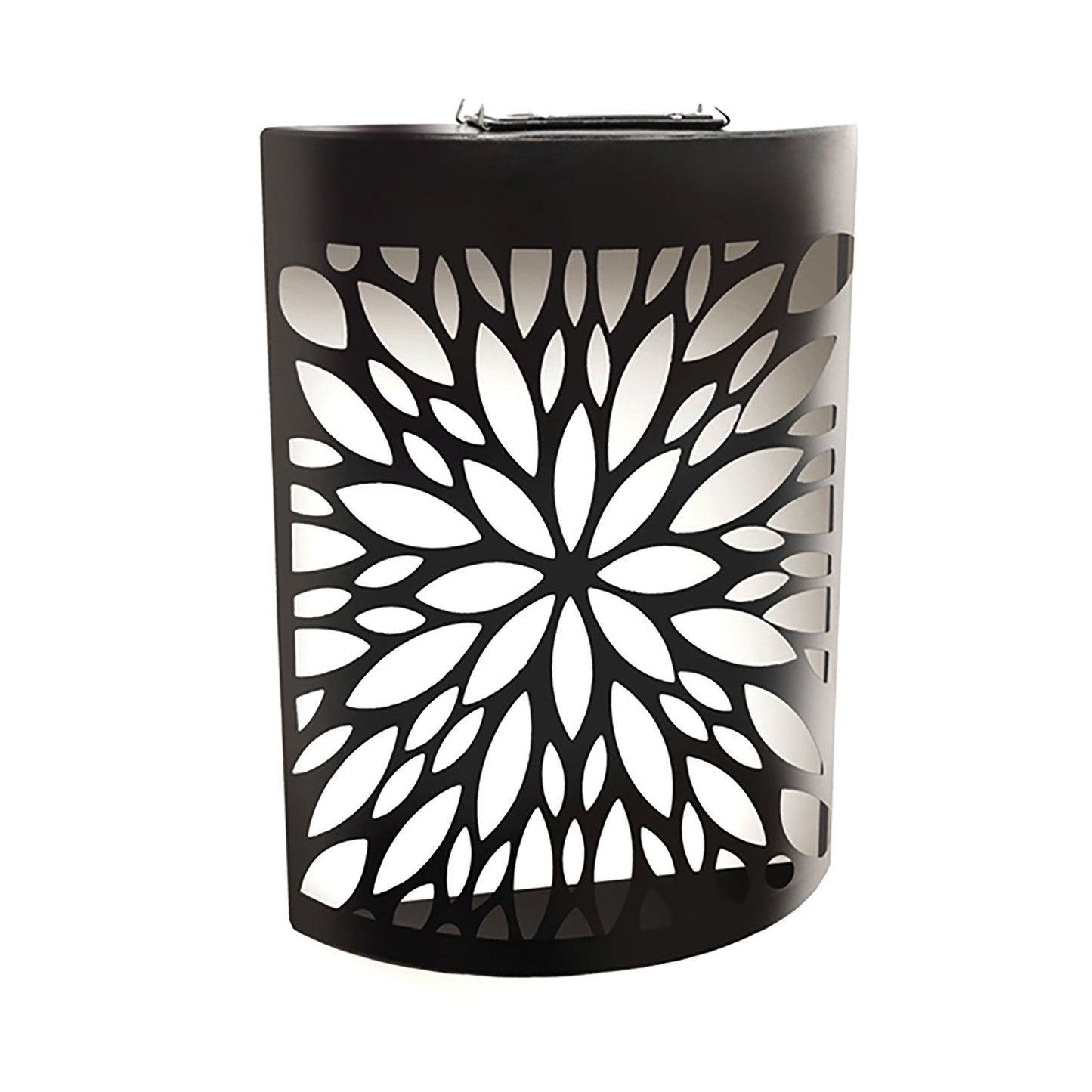 Applique murale solaire LED en métal avec motif floral abstrait incurvé