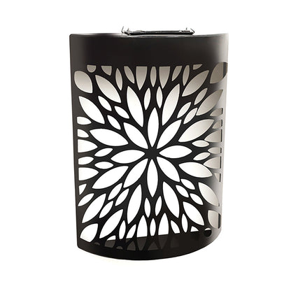 Applique murale solaire LED en métal avec motif floral abstrait incurvé