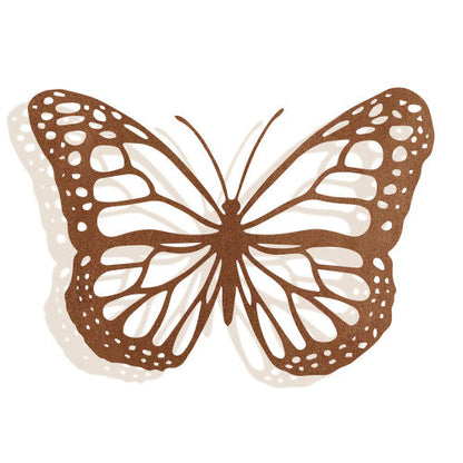Grande silhouette de papillon rustique en métal - Décoration murale de jardin intérieure et extérieure