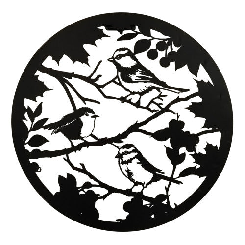 Décoration murale en métal avec silhouette d'oiseau britannique rétroéclairée à l'énergie solaire – Décoration de jardin extérieur