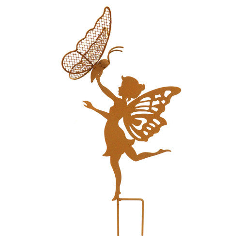 Lumière solaire sur piquet pour décoration de jardin, silhouette de fille, chien, garçon, parapluie, champignon