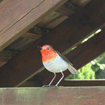 Décoration de jardin de Noël en forme de rouge-gorge, grand oiseau rouge-gorge en métal peint à la main, cadeau pour arbre de Noël