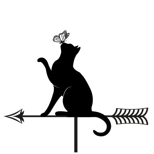 Girouette en métal en forme de silhouette de chat