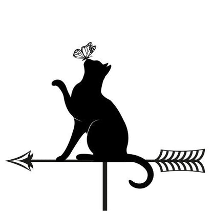 Girouette en métal en forme de silhouette de chat