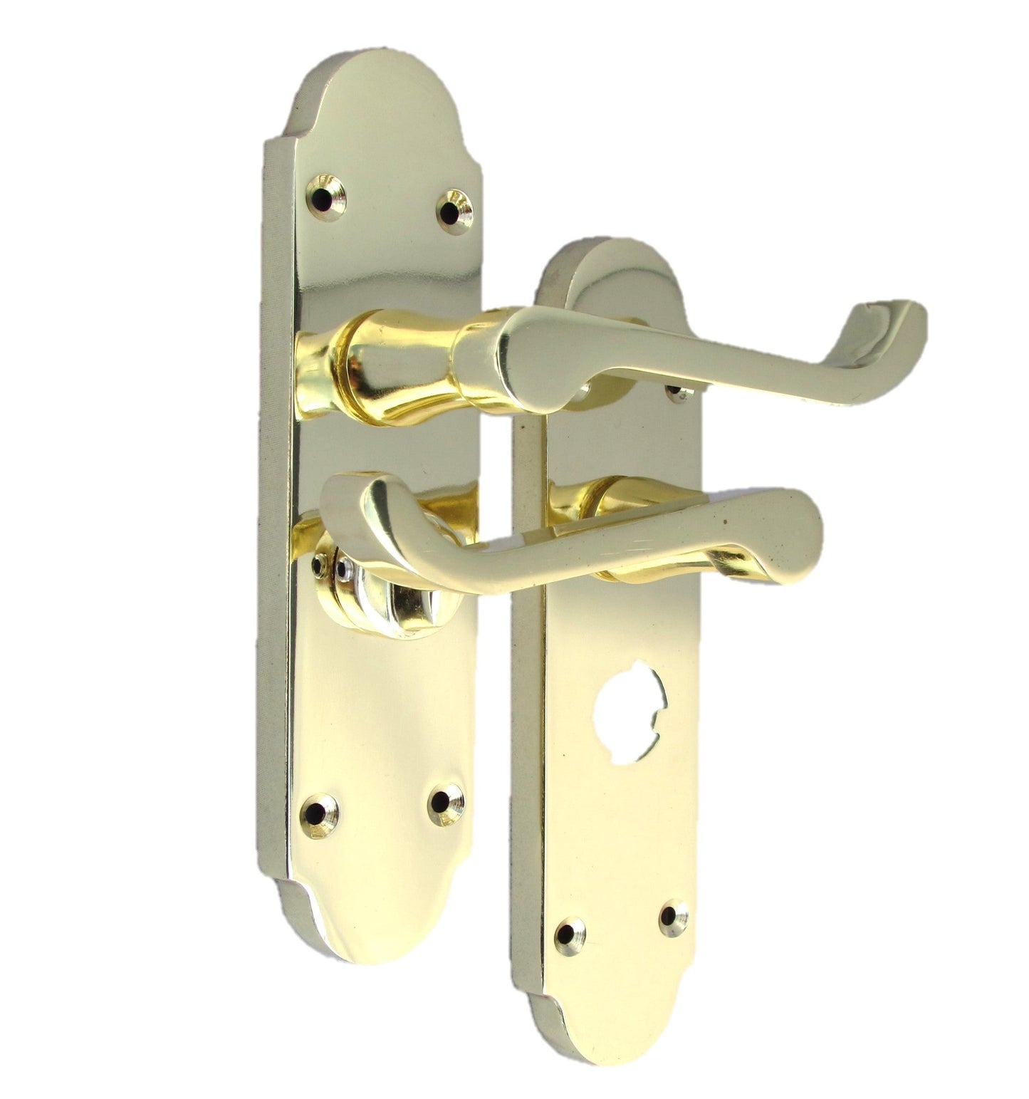 Poignée de porte de salle de bain Epsom avec levier de défilement et serrure de confidentialité - Laiton 