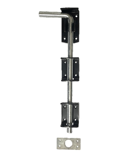 Verrou rabattable 12" 15" 18" 24" PORTAIL GARAGE ROBUSTE Abri de jardin robuste Noir et zinc