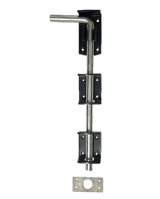 Verrou rabattable 12" 15" 18" 24" PORTAIL GARAGE ROBUSTE Abri de jardin robuste Noir et zinc