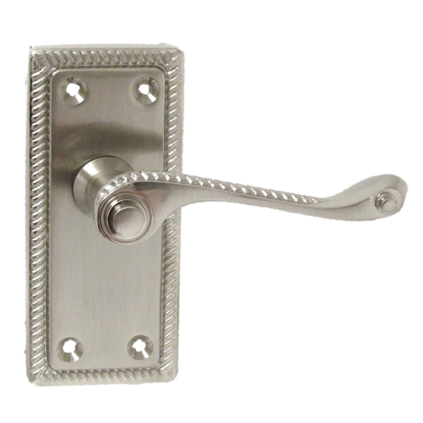Poignées de porte à levier style géorgien, bord cordé - Satin 110 mm x 50 mm