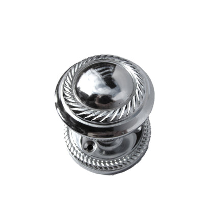 Boutons de porte ronds à mortaise style géorgien - Chrome poli 62 mm