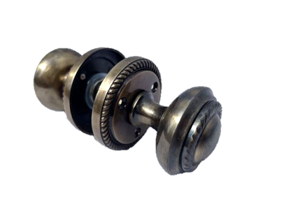 Boutons de porte géorgiens en corde antique, mortaise intérieure, diamètre 63 mm, rosace