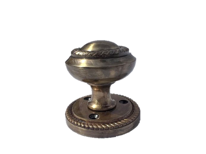 Boutons de porte géorgiens en corde antique, mortaise intérieure, diamètre 63 mm, rosace