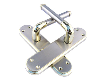Poignée de porte Marina à levier bicolore - Laiton et satin