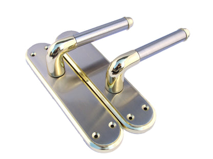 Poignée de porte Marina à levier bicolore - Laiton et satin