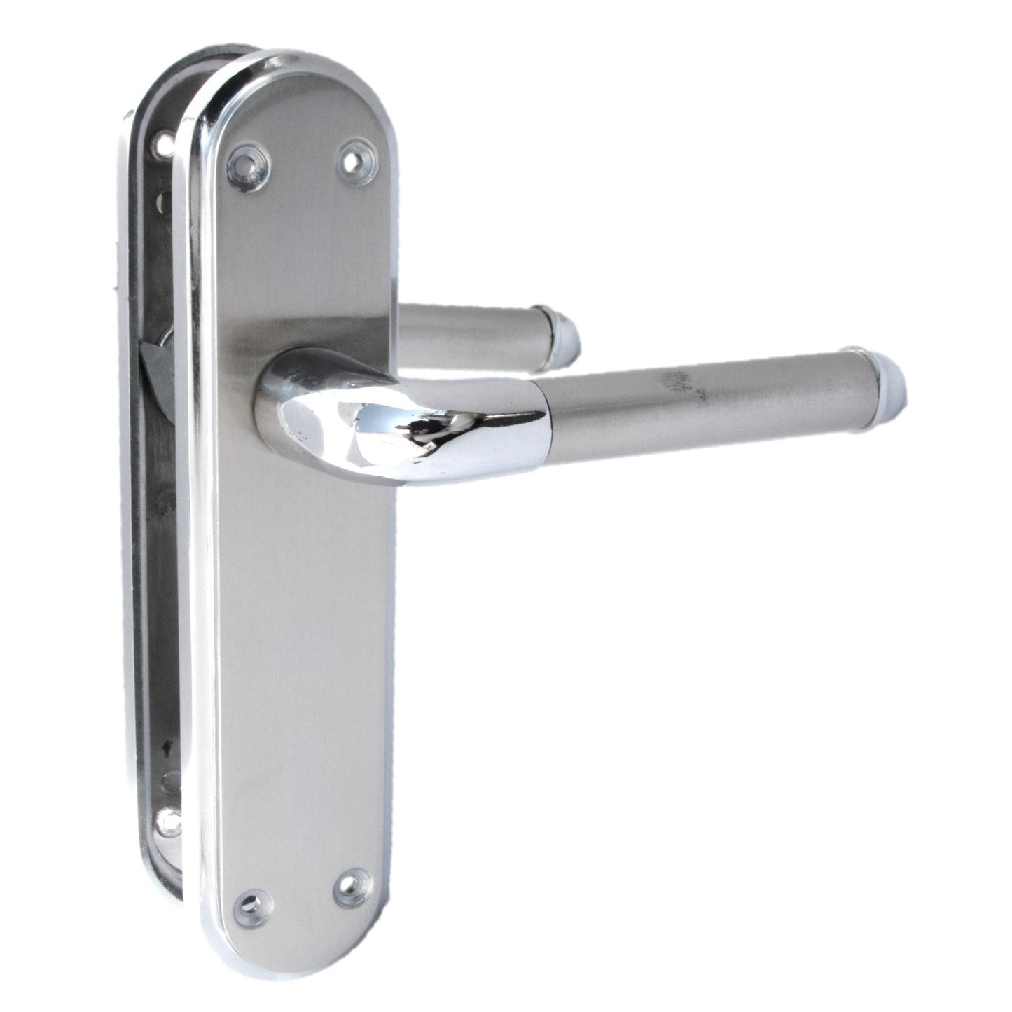 Poignée de porte Marina à levier bicolore - Chrome et satiné 