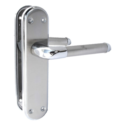 Poignée de porte Marina à levier bicolore - Chrome et satiné 