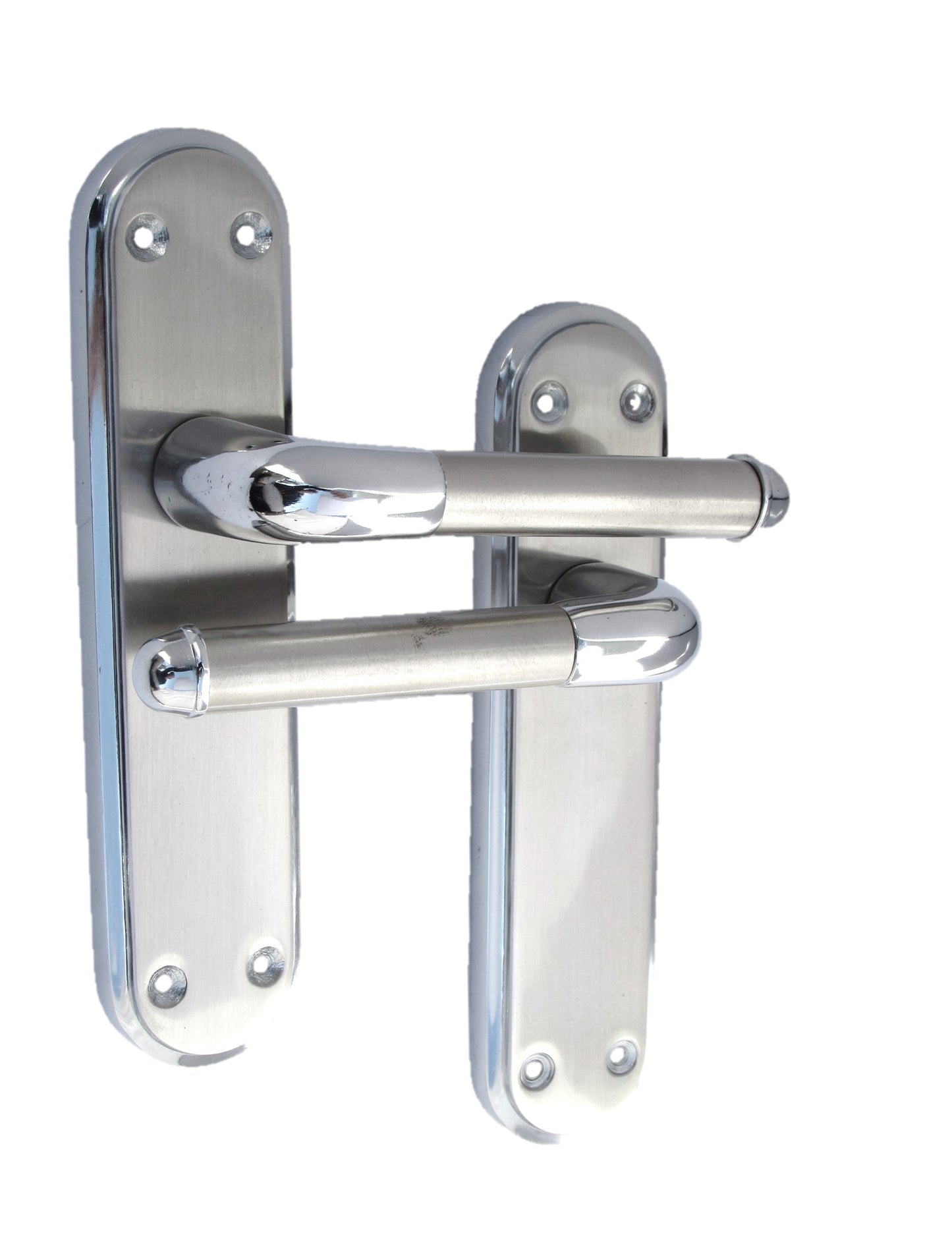 Poignée de porte Marina à levier bicolore - Chrome et satiné 