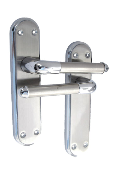 Poignée de porte Marina à levier bicolore - Chrome et satiné 