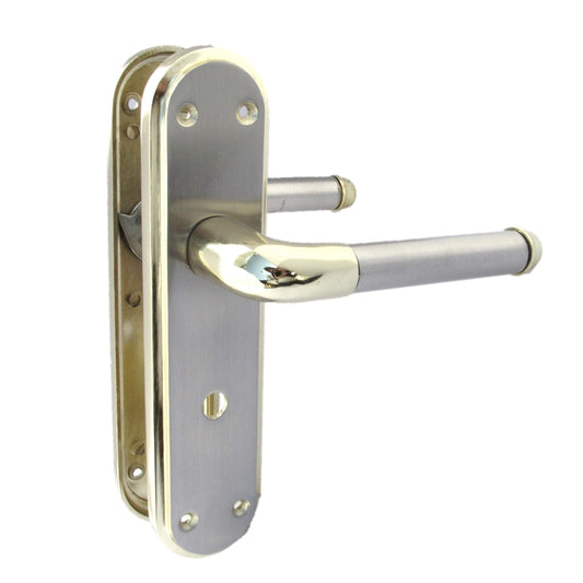 Poignée de porte de salle de bain Marina à deux tons - Laiton et satin