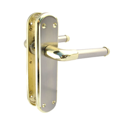 Poignée de porte Marina à levier bicolore - Laiton et satin