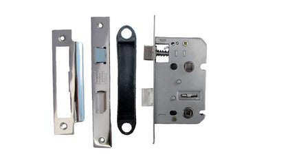 Serrure à mortaise pour salle de bain, serrure à guillotine en nickel, 7,6 cm, verrou traversant pour porte de bain réversible